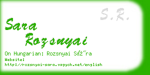 sara rozsnyai business card